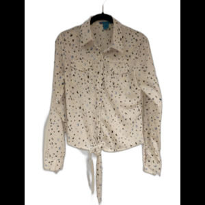 like new Flutterbye tie front blouse little blue‎ bird size m